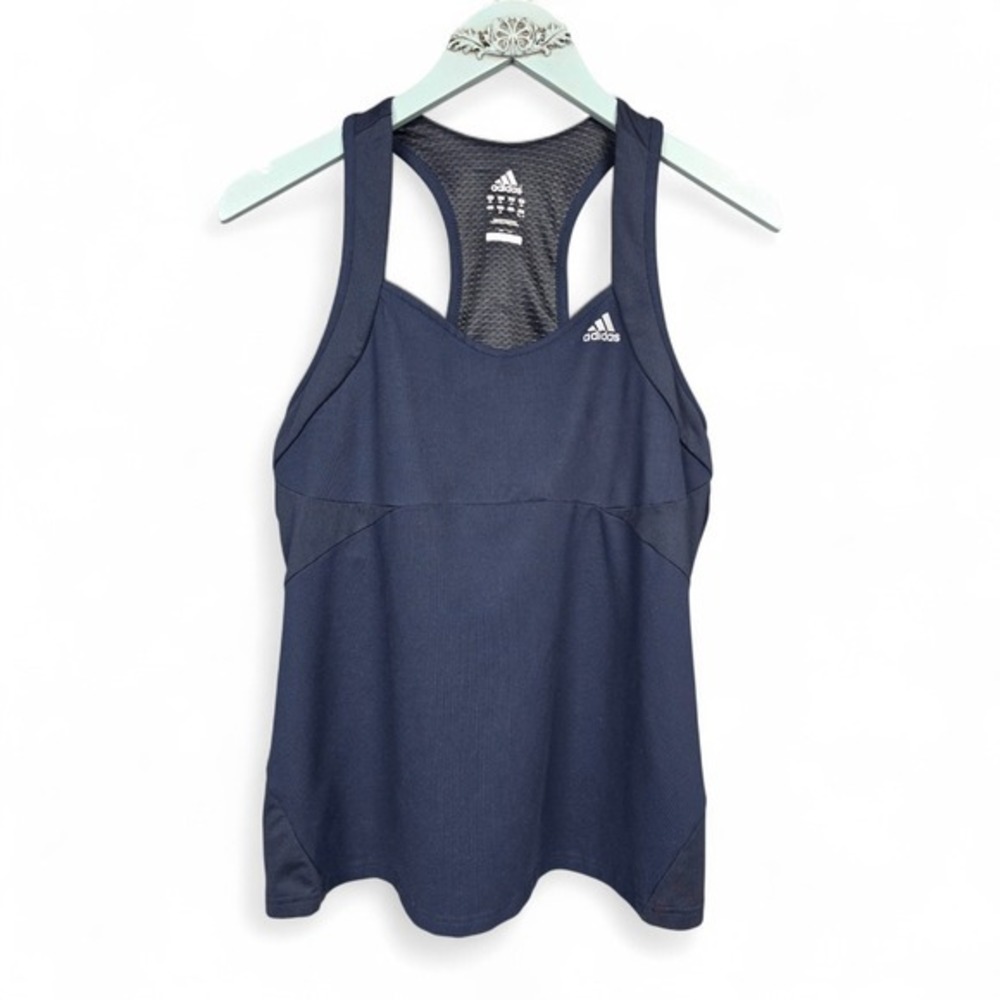 adidas Women's Navy Blue Athletic Racerback Tank Top - Size Large